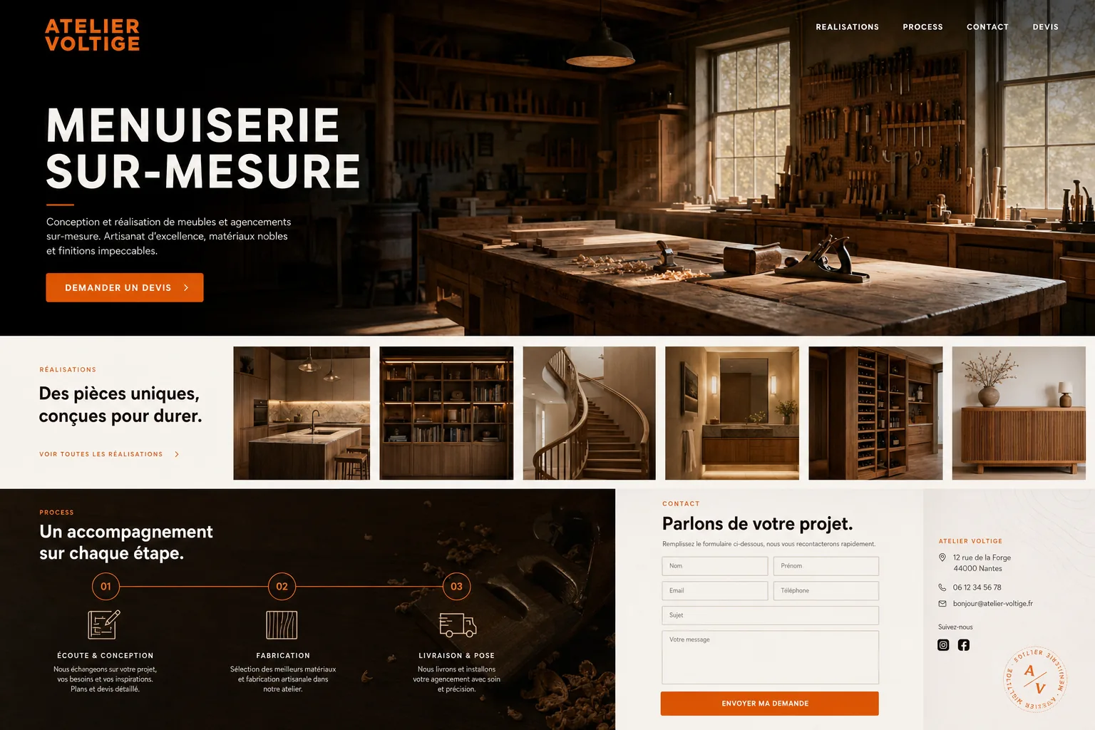 Aperçu site Atelier Voltige